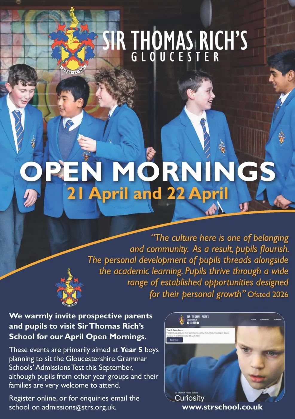 STRS Open Days April 2026_schools flyer