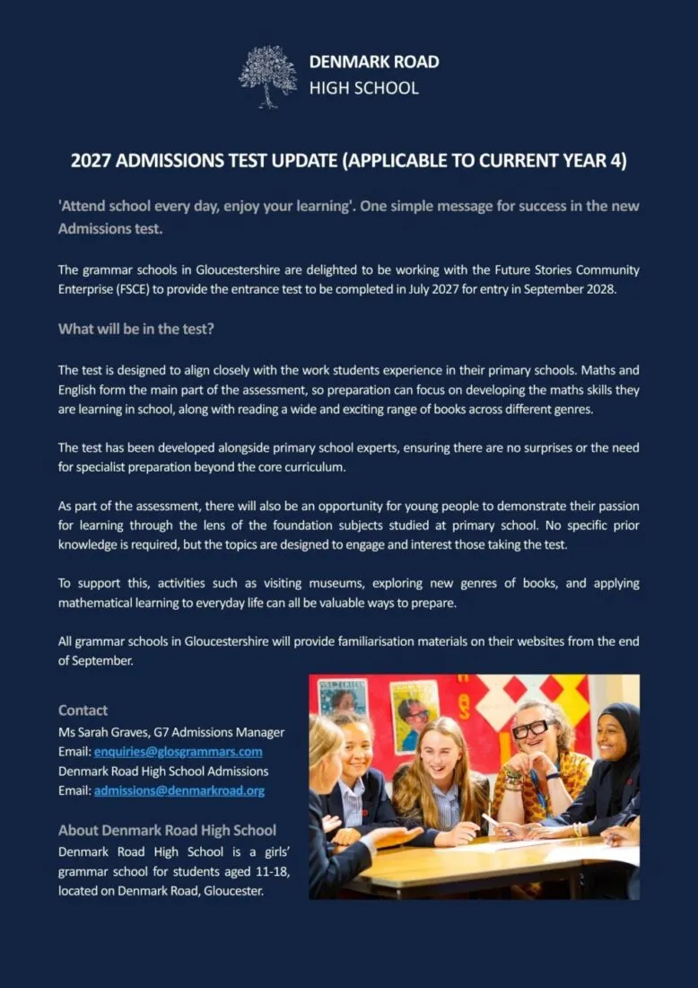 G7 2027 Admissions Test Update - 1